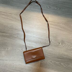 Coach Brown Leather Crossbody Bag with Adjustable Strap